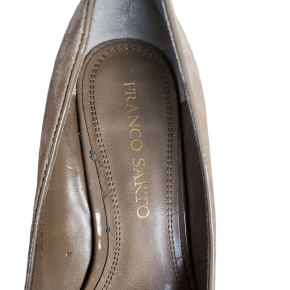 Franco Sarto Shoes Womens 8.5 M Zeus Tan Suede Leather Wedge Heel Slip On Pump - Picture 9 of 14